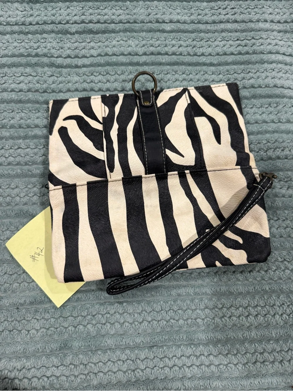 Black and White Zebra Print Wristlet Clutch